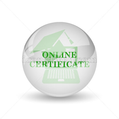 Online certificate glossy icon. Online certificate glossy button - Website icons