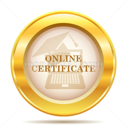Online certificate golden button - Website icons