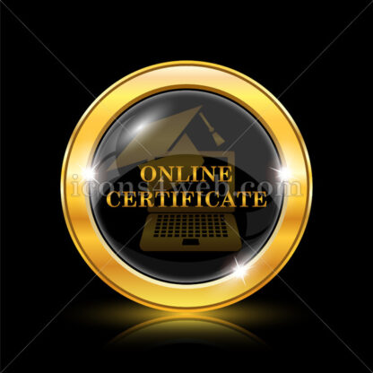 Online certificate golden icon. - Website icons
