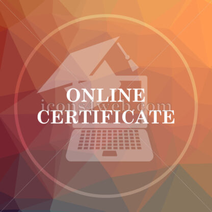 Online certificate low poly icon. Website low poly icon - Website icons