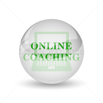 Online coaching glossy icon. Online coaching glossy button - Website icons