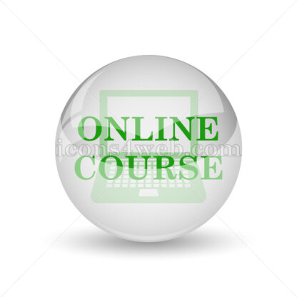 Online course glossy icon. Online course glossy button - Website icons