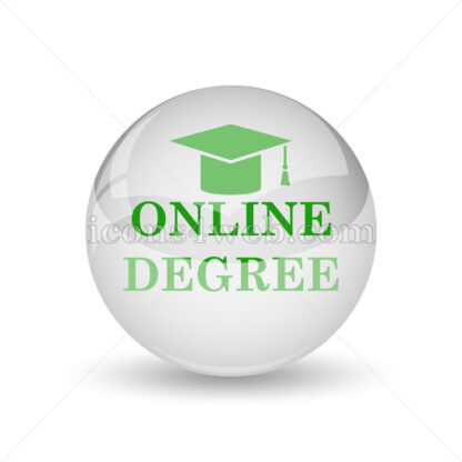 Online degree glossy icon. Online degree glossy button - Website icons