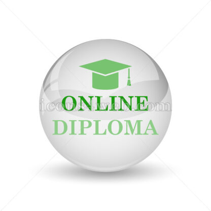 Online diploma glossy icon. Online diploma glossy button - Website icons
