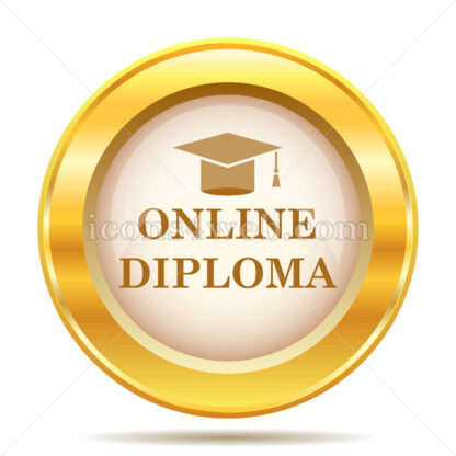 Online diploma golden button - Website icons