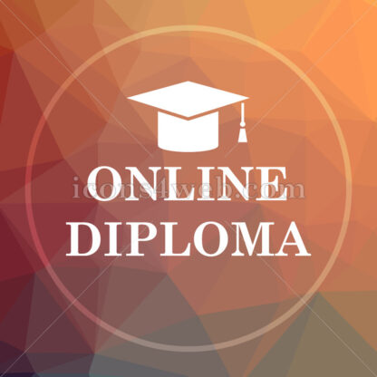 Online diploma low poly icon. Website low poly icon - Website icons