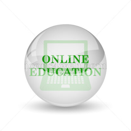Online education glossy icon. Online education glossy button - Website icons