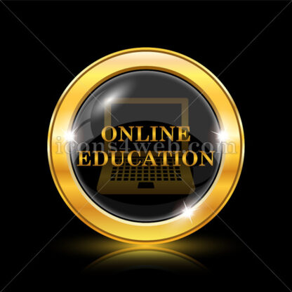 Online education golden icon. - Website icons