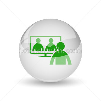 Online meeting glossy icon. Online meeting glossy button - Website icons