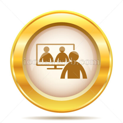 Online meeting golden button - Website icons