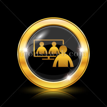 Online meeting golden icon. - Website icons