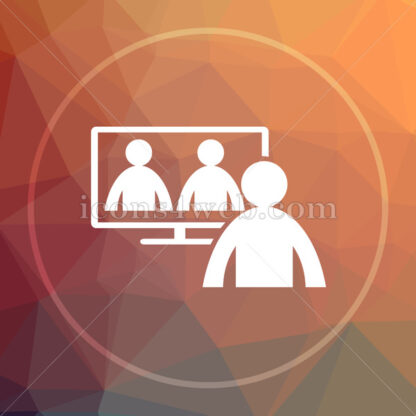 Online meeting low poly icon. Website low poly icon - Website icons