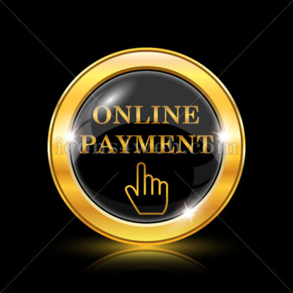 Online payment golden icon. - Website icons