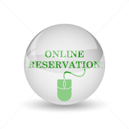 Online reservation glossy icon. Online reservation glossy button - Website icons