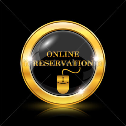 Online reservation golden icon. - Website icons