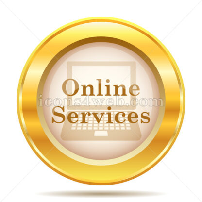 Online services golden button - Website icons