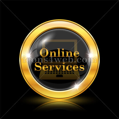 Online services golden icon. - Website icons
