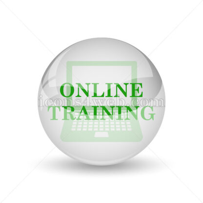 Online training glossy icon. Online training glossy button - Website icons