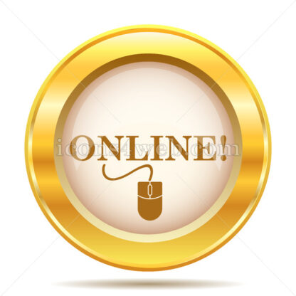 Online with mouse golden button - Website icons