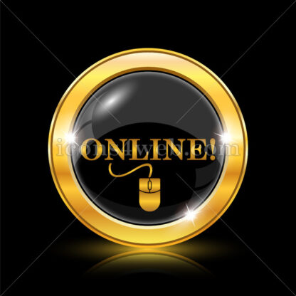 Online with mouse golden icon. - Website icons