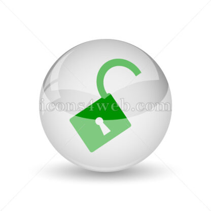 Open lock glossy icon. Open lock glossy button - Website icons