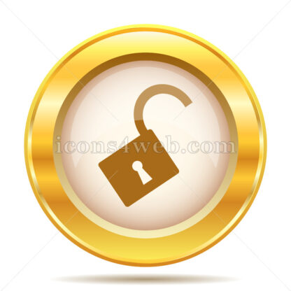 Open lock golden button - Website icons