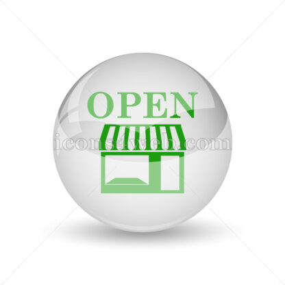 Open store glossy icon. Open store glossy button - Website icons