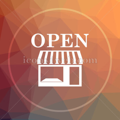 Open store low poly icon. Website low poly icon - Website icons