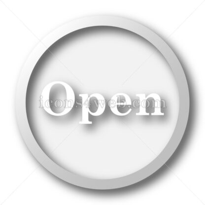 Open white icon. Open white button - Website icons
