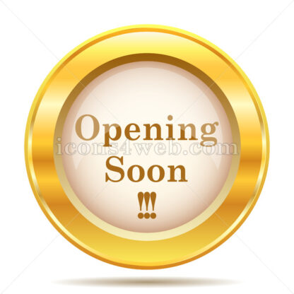 Opening soon golden button - Website icons