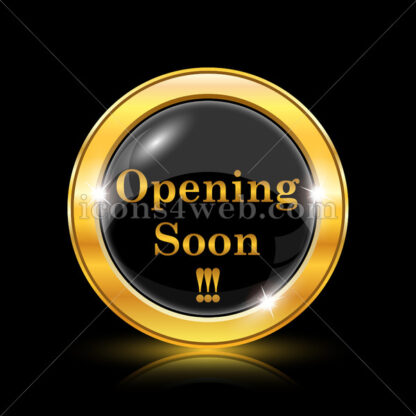Opening soon golden icon. - Website icons