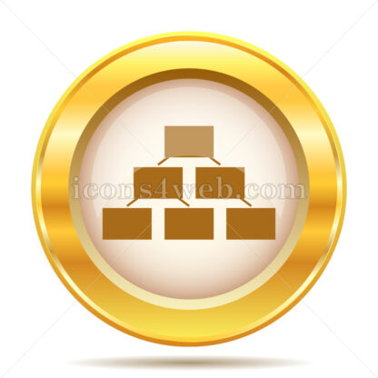 Organizational chart golden button - Website icons