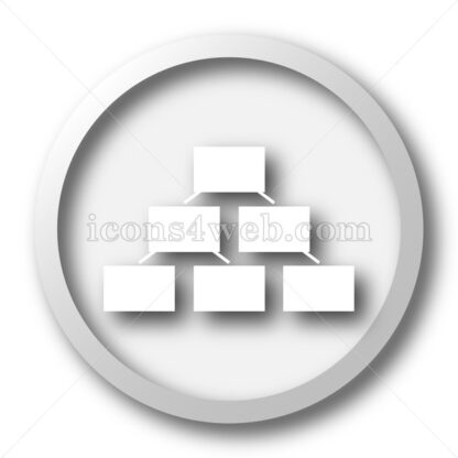 Organizational chart white icon button - Icons for website