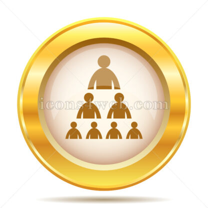Organizational chart with people golden button - Website icons