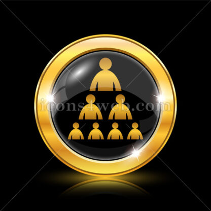Organizational chart with people golden icon. - Website icons