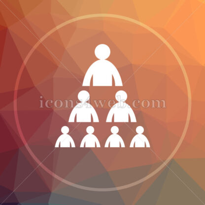 Organizational chart with people low poly icon. Website low poly icon - Website icons