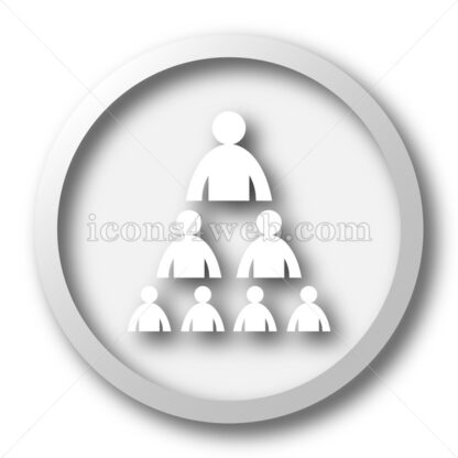 Organizational chart with people white icon, white button - Icons for website