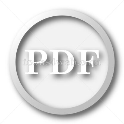 PDF white icon. PDF white button - Website icons
