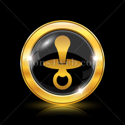 Pacifier golden icon. - Website icons