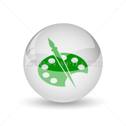 Painting glossy icon. Painting glossy button - Website icons