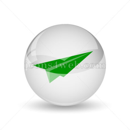 Paper plane glossy icon. Paper plane glossy button - Website icons