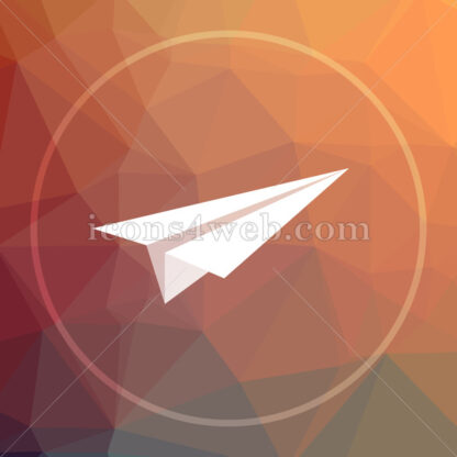 Paper plane low poly icon. Website low poly icon - Website icons