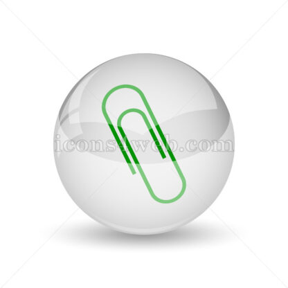 Paperclip glossy icon. Paperclip glossy button - Website icons