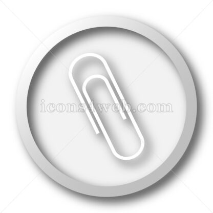 Paperclip white icon. Paperclip white button - Website icons