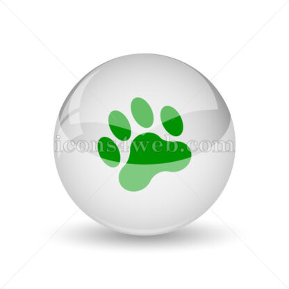 Paw print glossy icon. Paw print glossy button - Website icons