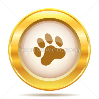 Paw print golden button - Website icons