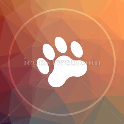 Paw print low poly icon. Website low poly icon - Website icons