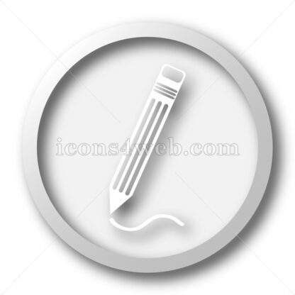 Pen white icon. Pen white button - Website icons