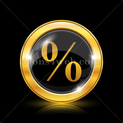 Percent  golden icon. - Website icons