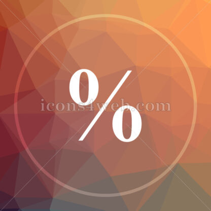 Percent  low poly icon. Website low poly icon - Website icons